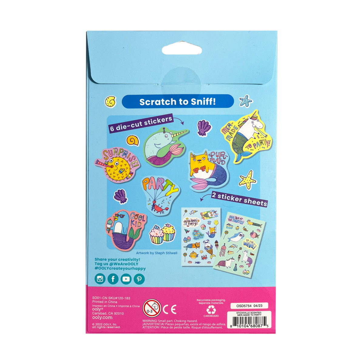Stickiville Stickers: Mermade To Party - Scented (2 Sheets & 6 Die-Cut)