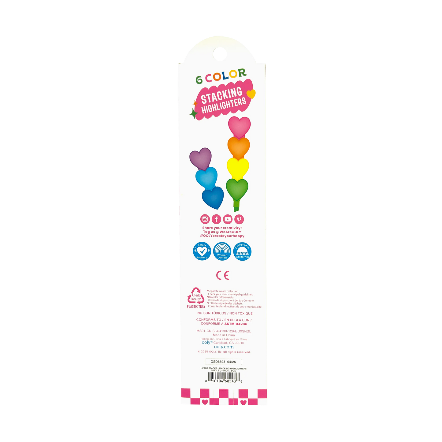 Heart Stacks: Stacking Highlighters - Single (1 Stick / Box)