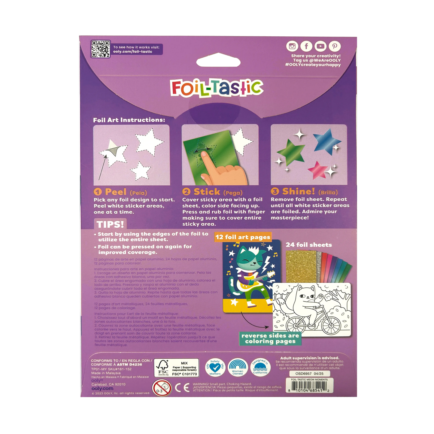Foil-tastic: Foil Art & Coloring Fun - Meow Moments (36 PC Set)