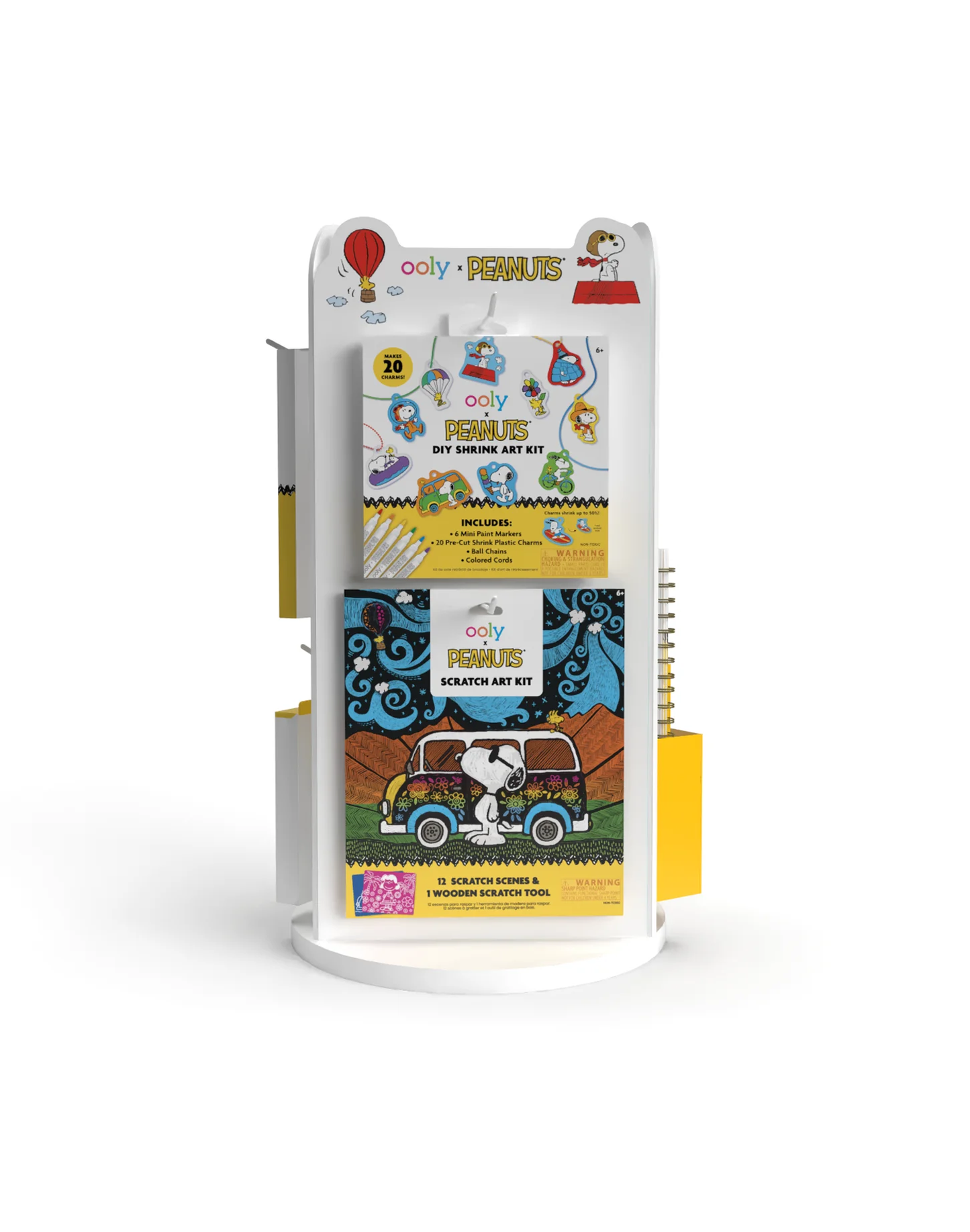 OOLY x Peanuts: 3-Sided Corrugated Spinner Counter Display - PreLoaded