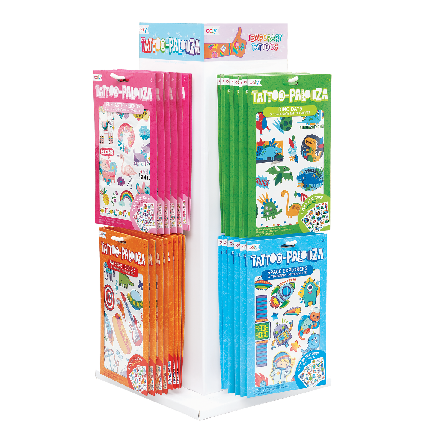 Tattoo Palooza: Temporary Tattoos - Empty Display (Holds 96 Sets)
