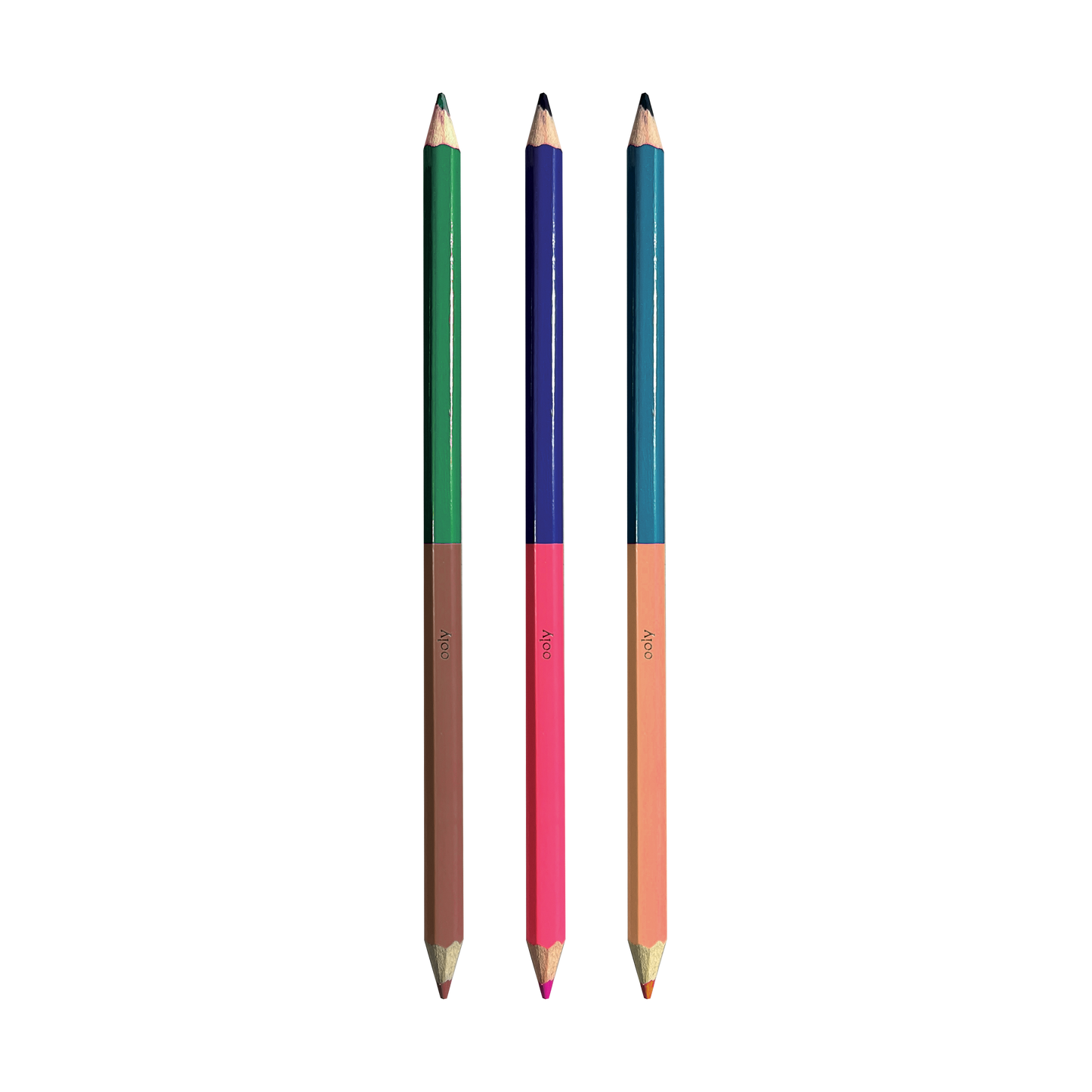 3 double ended 2 Of A Kind Colored Pencils