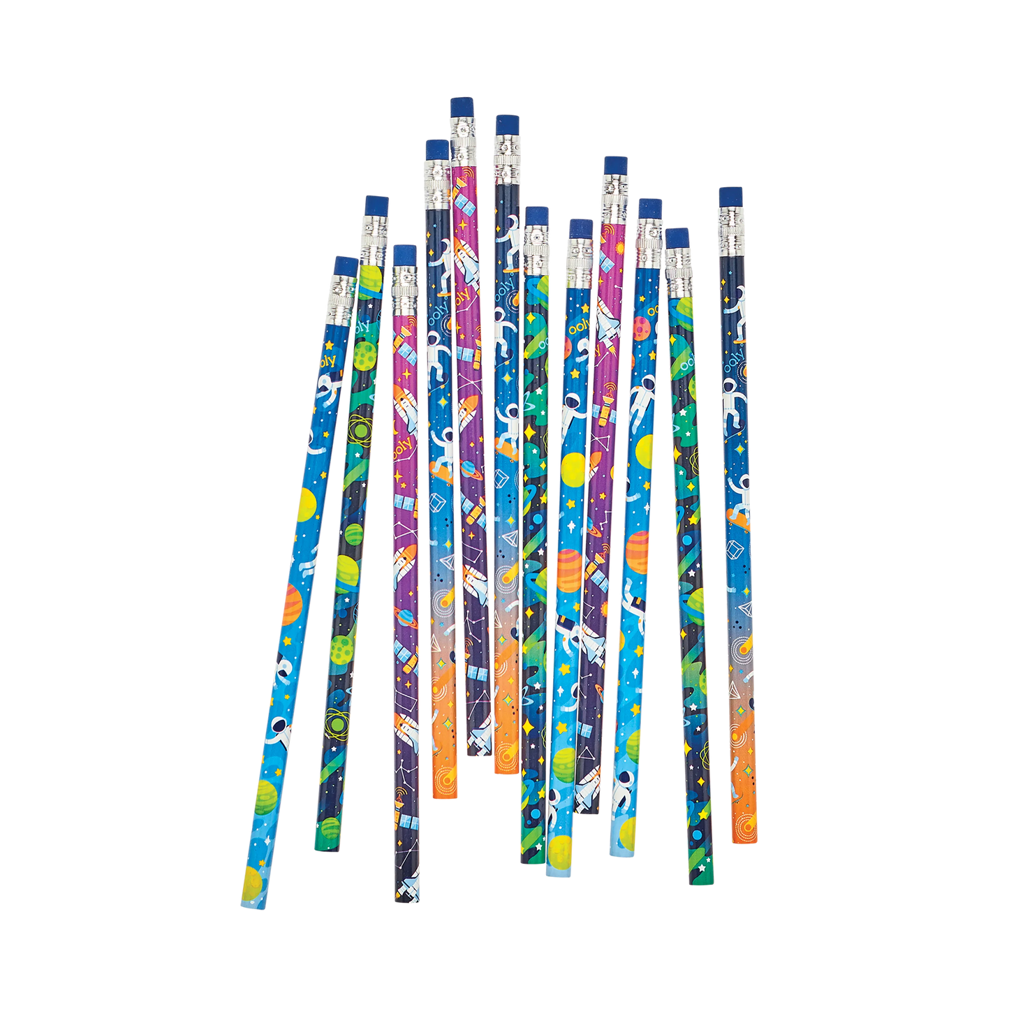 Group of unsharpened pencils from OOLY Astronaut pencil set