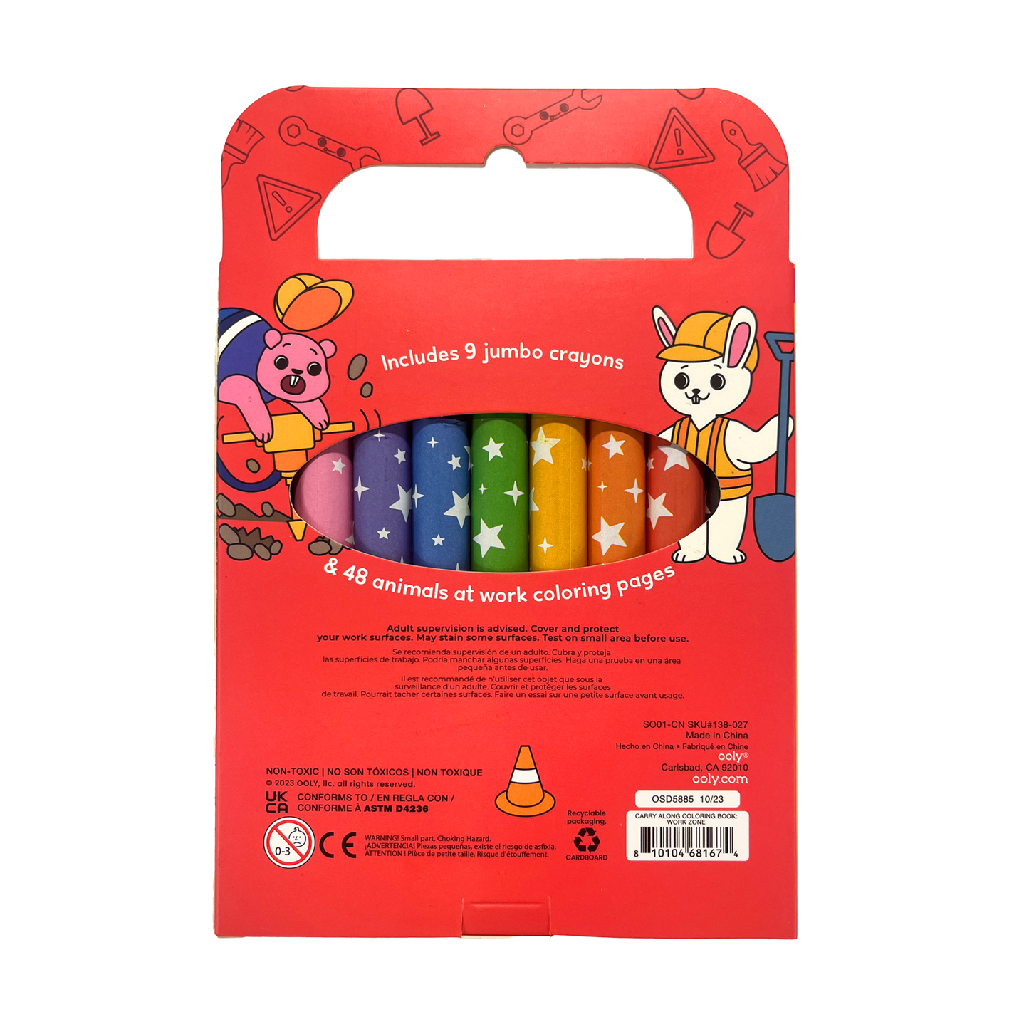 Carry-Along: Coloring Book Set - Work Zone (10 PC Set)