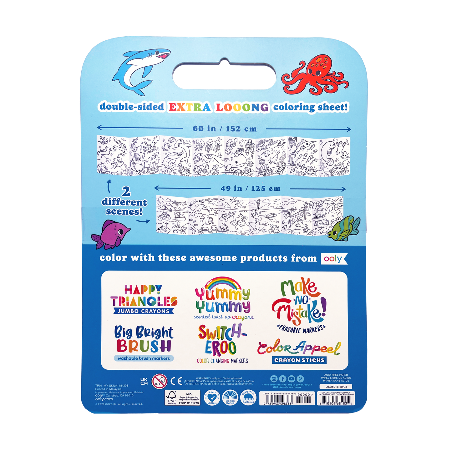 Color-A-Looong: Fold Out Coloring Book - Ocean Adventure (5 Ft. Long)