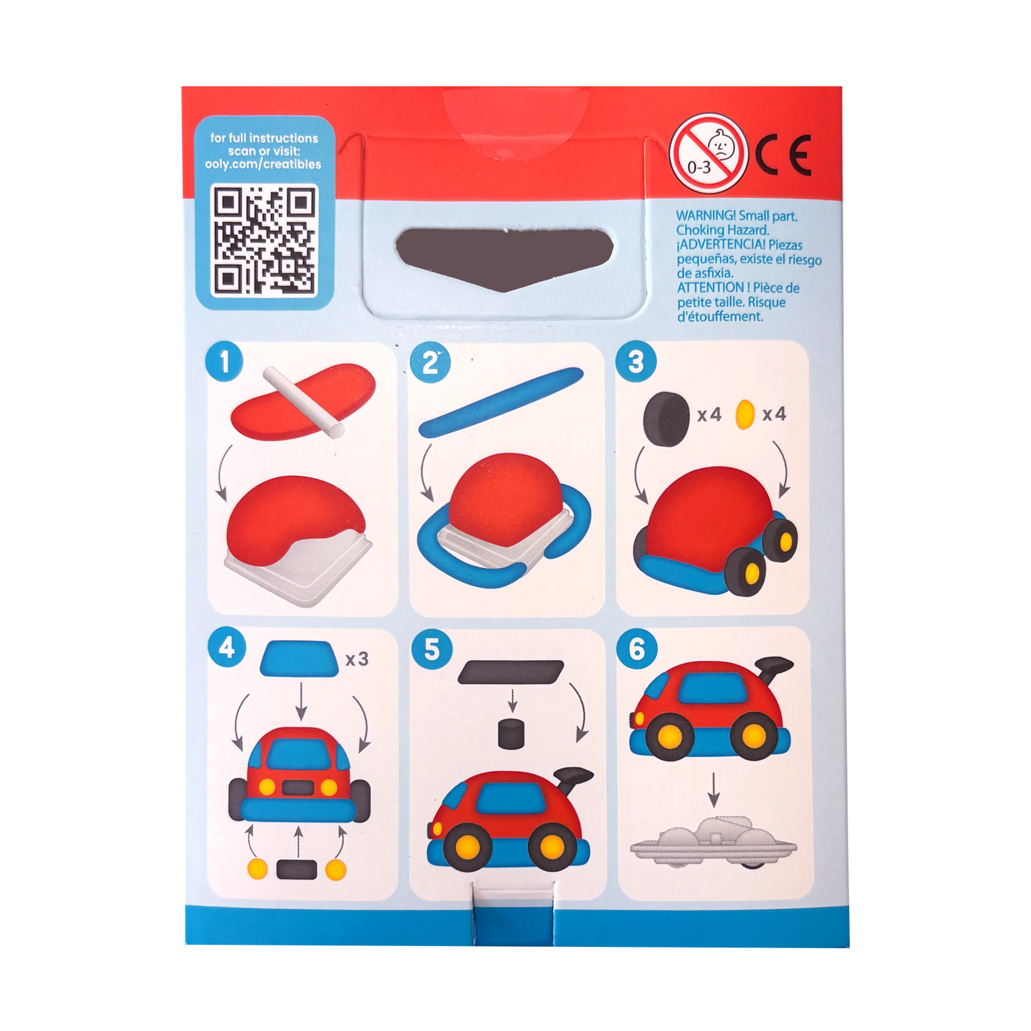 Creatibles: Air Dry Clay Car Kit - Zoomie Racecar (Set of 5 Colors)