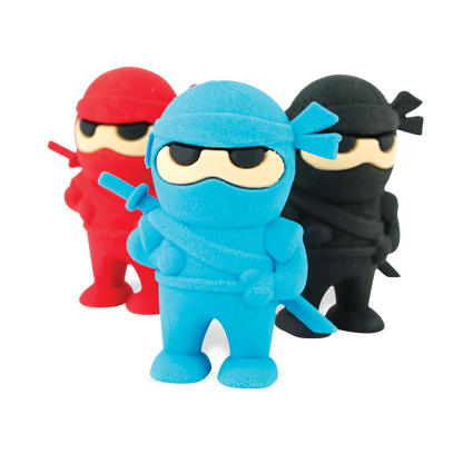 Blue, red and black Ninja Pencil Erasers