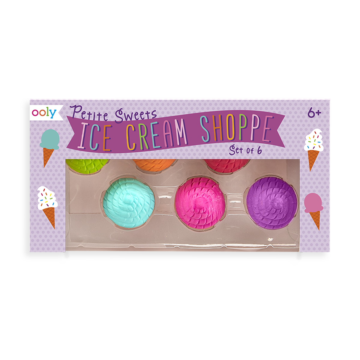 Petite Sweets Ice Cream Shoppe: Vanilla Scented Puzzle Erasers (Set of 6)