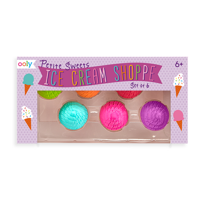 Petite Sweets Ice Cream Shoppe: Vanilla Scented Puzzle Erasers (Set of 6)