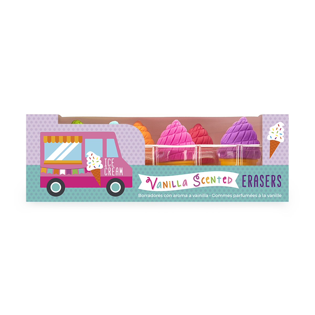 Petite Sweets Ice Cream Shoppe: Vanilla Scented Puzzle Erasers (Set of 6)