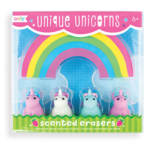 Unique Unicorns: Strawberry Scented Erasers (5 PC Set)