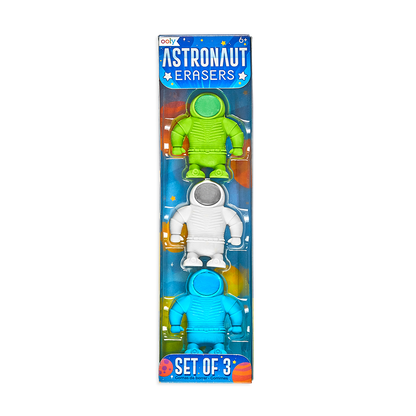 OOLY Astronaut Erasers in packaging
