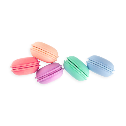 Side view of Le Macaron Patisserie Scented Erasers on top of eachother