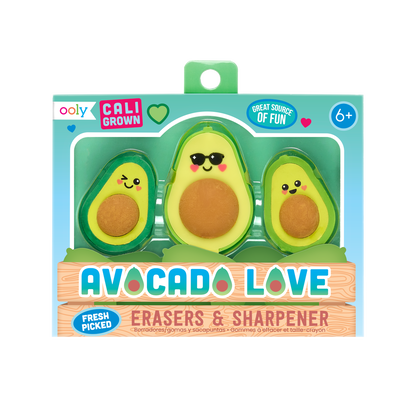 OOLY Avocado Love Eraser and Sharpener in packaging 