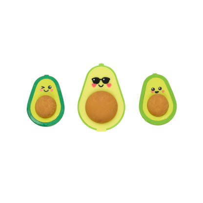 OOLY Avocado Love Eraser and Sharpener - set of 3 without packaging
