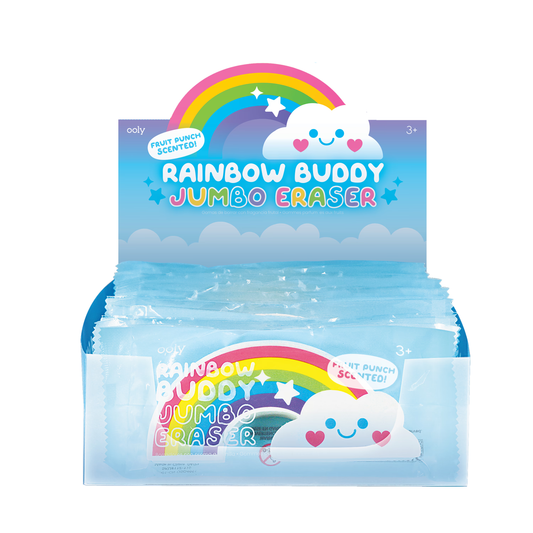 Rainbow Buddy Jumbo Eraser - Display of 15