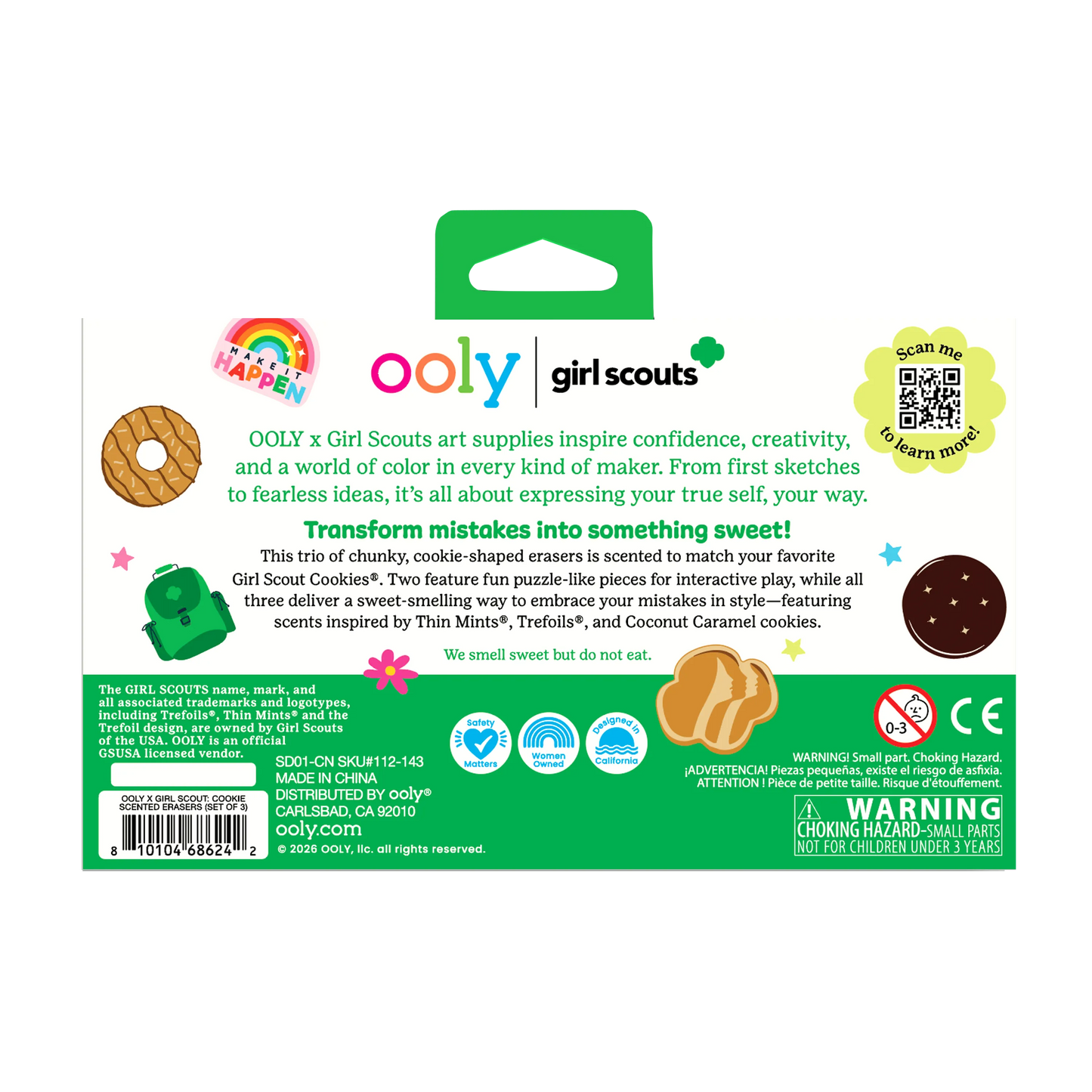 OOLY x Girl Scouts: Cookie Scented Erasers (Set of 3)