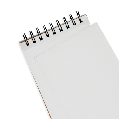 Small White DIY Sketchbook with page removed, showing perforation