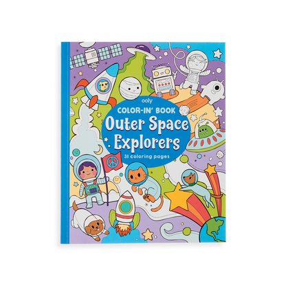Outer Space Explorers Coloring Book front cover