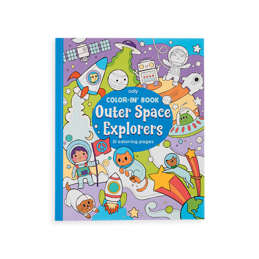 Outer Space Explorers Coloring Book front cover