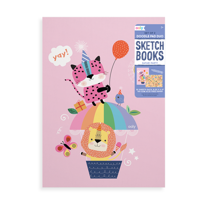 Doodle Pad Duo Sketchbooks: Safari Party - Set of 2 (8.25" x 11.5")