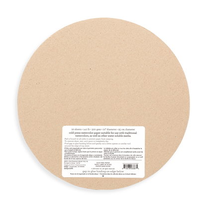Back of Chroma Blends Circular Watercolor Paper palette. 
