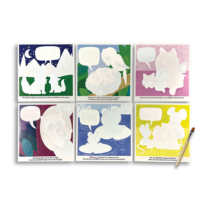 OOLY Water Amaze Water Reveal Boards - Baby Animals view of all boards