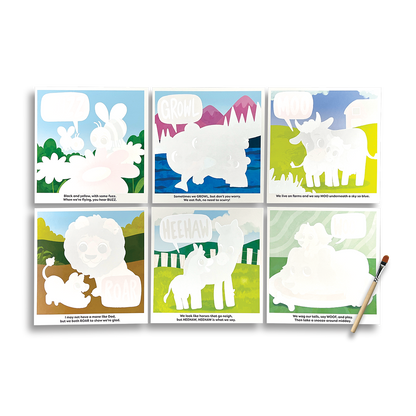 OOLY Water Amaze Water Reveal Boards - Baby Animals revealing color