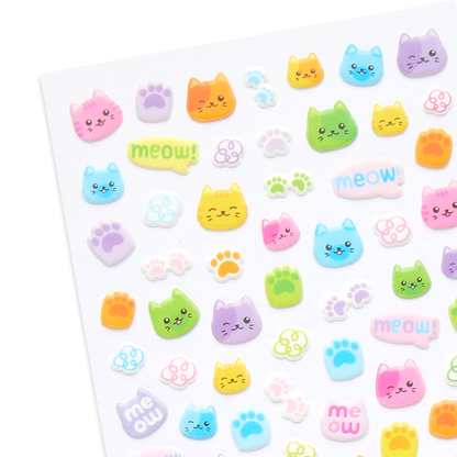 OOLY Stickiville Colorful Cats Stickers close up