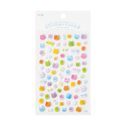 OOLY Stickiville Colorful Cats Stickers in packaging