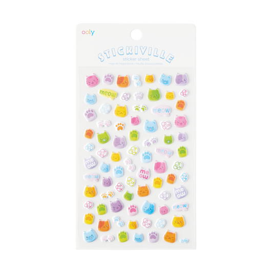 OOLY Stickiville Colorful Cats Stickers in packaging