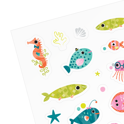 OOLY Stickiville Stickers - Ocean Buddies close up