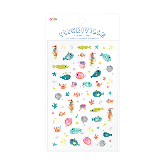 Stickiville Ocean Buddies sticker sheet with label