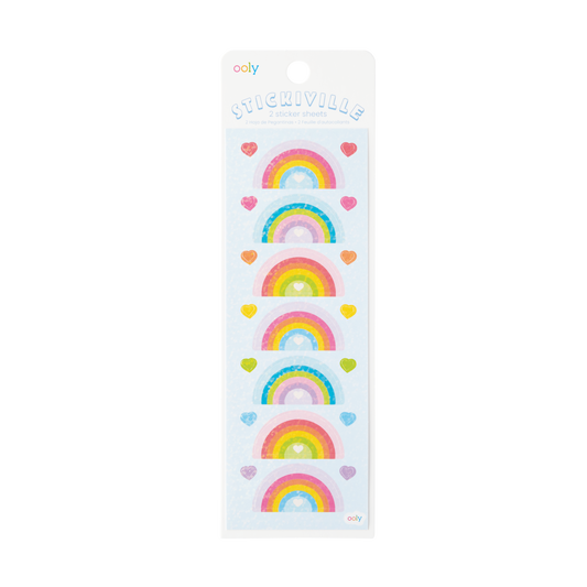 OOLY Stickiville Rainbow Love stickers in package