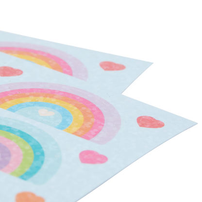 OOLY Stickiville Rainbow Love stickers close up view