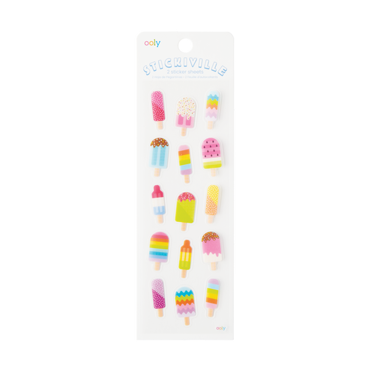 OOLY Stickiville Ice Pop stickers in packaging