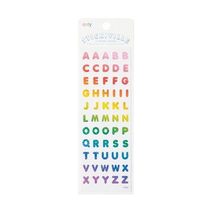OOLY Stickiville Rainbow Letters stickers in packaging