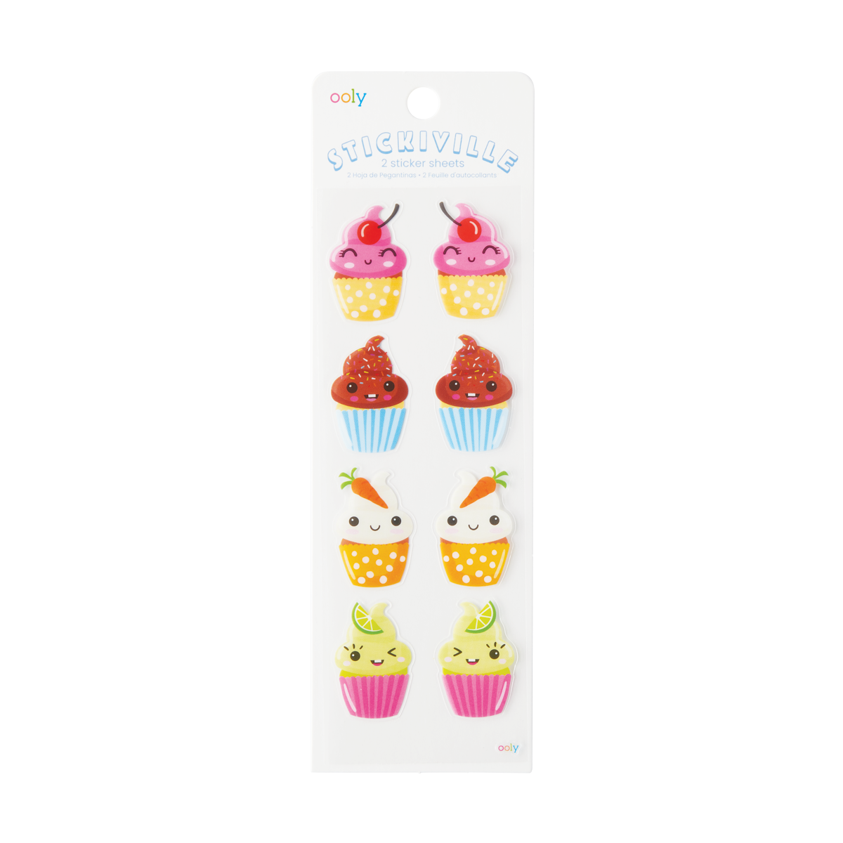 OOLY Stickiville Happy Cupcakes stickers in packaging