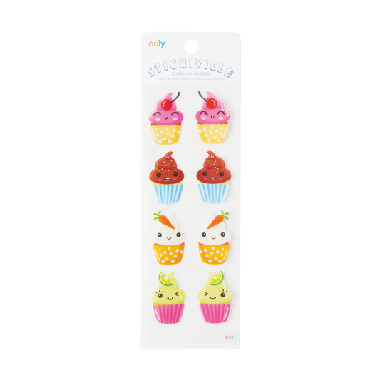 OOLY Stickiville Happy Cupcakes stickers in packaging
