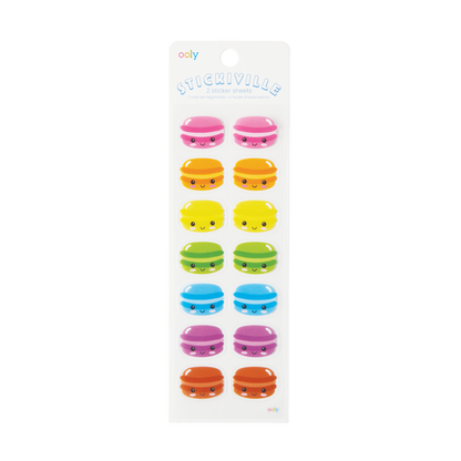 OOLY Stickiville Happy Macarons stickers in packaging