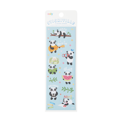 OOLY Stickiville Playful Pandas stickers in packaging