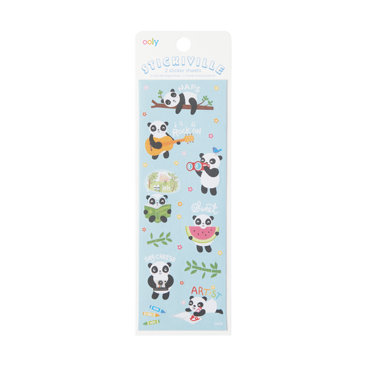 OOLY Stickiville Playful Pandas stickers in packaging