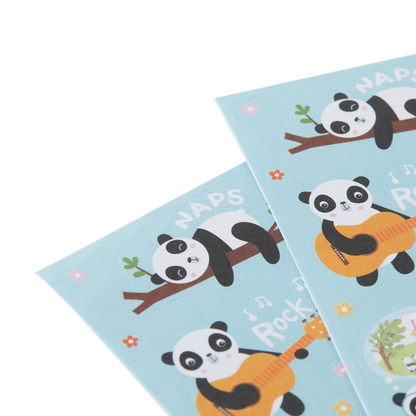 OOLY Stickiville Playful Pandas stickers close up view