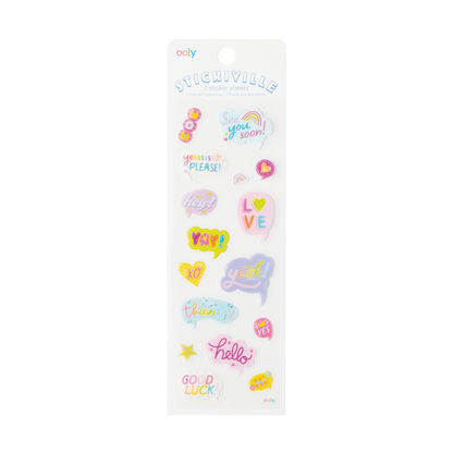 OOLY Stickiville Cute Thoughts stickers inside of packaging