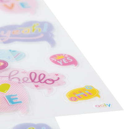 OOLY Stickiville Cute Thoughts stickers close up view