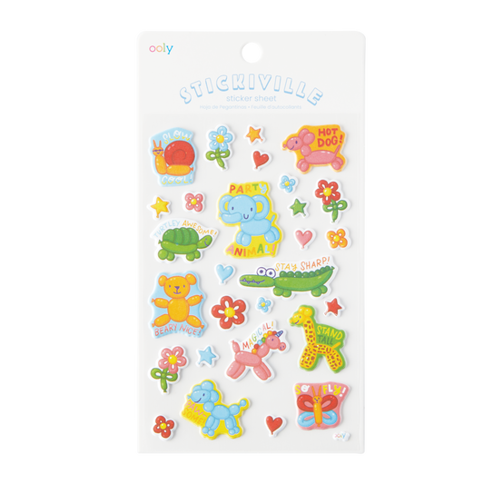 OOLY Stickiville Animal Balloon stickers inside packaging