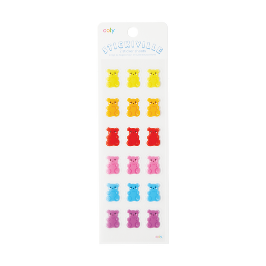 OOLY Stickiville Gummy Bears Stickers in packaging