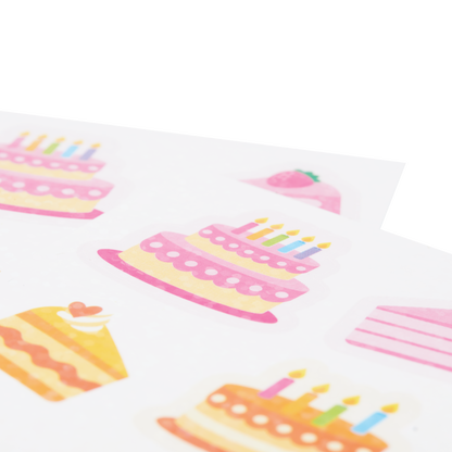 OOLY Stickiville Birthday Cakes Stickers close up view
