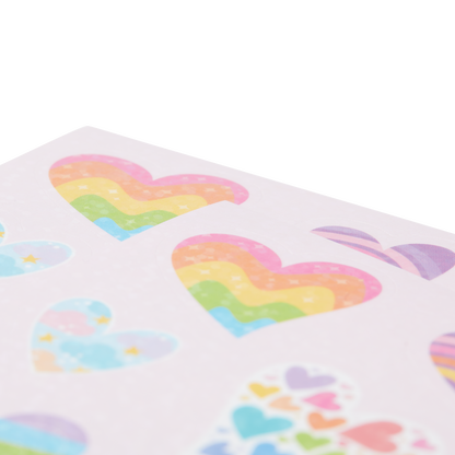 OOLY Stickiville Rainbow Hearts Stickers close up view