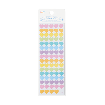 OOLY Stickiville Mini Hearts Stickers inside packaging